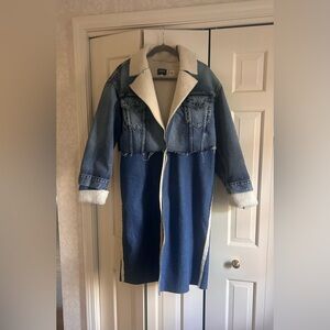 Levi's Blue and Cream Denim Coat